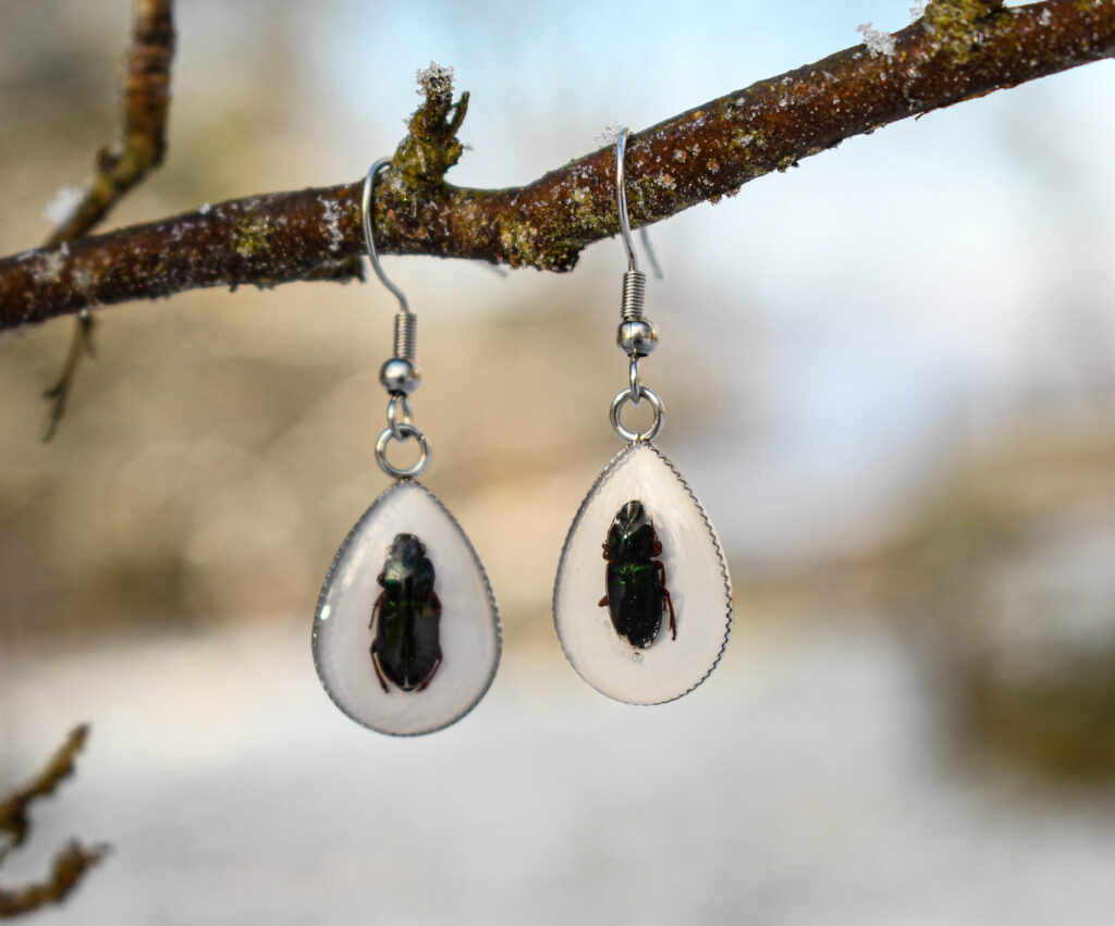 Ehtsa Põrnikaga Tilk Kõrvarõngad